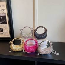 Bolso de cuero genuino para mujer, elegante bolso de mano y de hombro para oficina, citas y fiestas. Sencillo, exclusivo, de alta calidad, brillante, elegante, moderno, nuevo diseño de verano 2026, bolso cruzado para uso diario. - Dorado - Ver 6