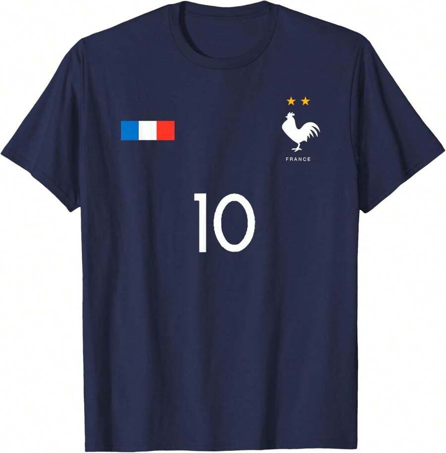 France National Team Jersey #10, Football Jersey For Men, Women And Children JMX6 - 白色 - 查看 1