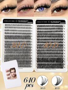 544/640pcs D Curl Single Flare False Eyelashes, Large Capacity For Thick Fluffy Natural Eye Makeup, Suitable For Home DIY, Beginners And Makeup Artists, Soft And Long-Lasting, Create Fox Eye And Cat Eye Looks - D - View 17