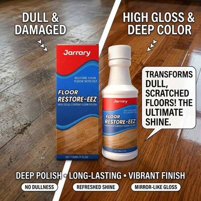 150ml Premium Floor Care Polish & Wood Shine Restorer, Deep Conditioning Wax For Hardwood, Laminate, Tile, Marble, Vinyl Floor, Scratch & Scuff Repair, Long-Lasting Mirror Gloss, Water-Resistant Spill Protection Protective Coating, Quick-Drying Non-Greasy Formula, Easy Mop-On Floor Treatment