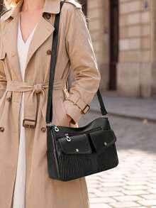 Fashionable And Versatile Crossbody Bag. Convenient For Categorizing And Storing Personal Items Like Phone, Keys, Wallet; Adjustable Wide Strap Design, Comfortable To Wear Without Shoulder Strain, Can Be Switched Between Shoulder And Crossbody Styles. Suitable For Daily Commute, Weekend Shopping, Or Travel. - Multicolor - View 6