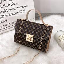 Bolso de cuero genuino para mujer, elegante bolso de mano y de hombro para oficina, citas y fiestas. Bolsos de mano para damas, bolso bandolera de cadena para mujer 2026, bolso cuadrado pequeño, sencillo y elegante. - Albaricoque - Ver 10