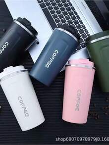 Thermal Mug With Lid And LED Temperature Display, 510 Ml, For Hot And Cold Drinks - 黑色 - 查看 3