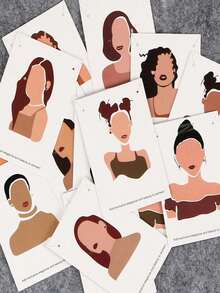 10/20/40/60/80/100pcs Jewelry Display Card For Packaging Earrings, Necklaces, Random Patterns - White - View 4