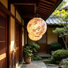 3件/5件套梅花灯笼、樱花吊纸灯笼、仙鹤灯笼（不含灯饰），适用于东方中餐厅、日式家居、婚礼派对、新年、生日、浴室挂饰 - 彩色 - 查看 12