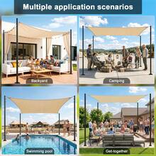RCUICA Heavy Duty Shade Sail Poles Awning, Gazebo & Canopy Stand Shed Bracket(Sunshade Sails Are Not Included),2 Pack – 12FT Metal Sun Shade Post With Spiral Anchor, Rustproof Outdoor Canopy Stand For Patio, Backyard, Garden, Deck, Pool, Camping, BBQ, Wedding - Black - View 5