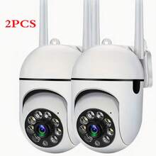 1-2PCS 1080P FHD WiFi Security Camera 360° Panoramic PTZ Indoor Camera Two-Way Talk Human Detection Night Vision USB Powered Home Surveillance Cameras - White - View 11