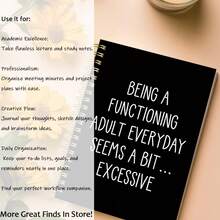 1PC A5 Back To School 1 Funny Satirical Notebook With Adult Feature Tabs - Narrow-Ruled Lined Pages, Suitable For Office Pranks, Colleague Gifts, Boss Humor, School Supplies, And Personal Journaling - A Journal For Adults, Teachers, And Managers - Black - View 6
