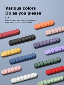 Bear Silicone Desktop Cable Organizer, Desktop Data Cable Earphone Cable Clip Cable Management Storage Winding Cable Holder - Multicolor - View 8