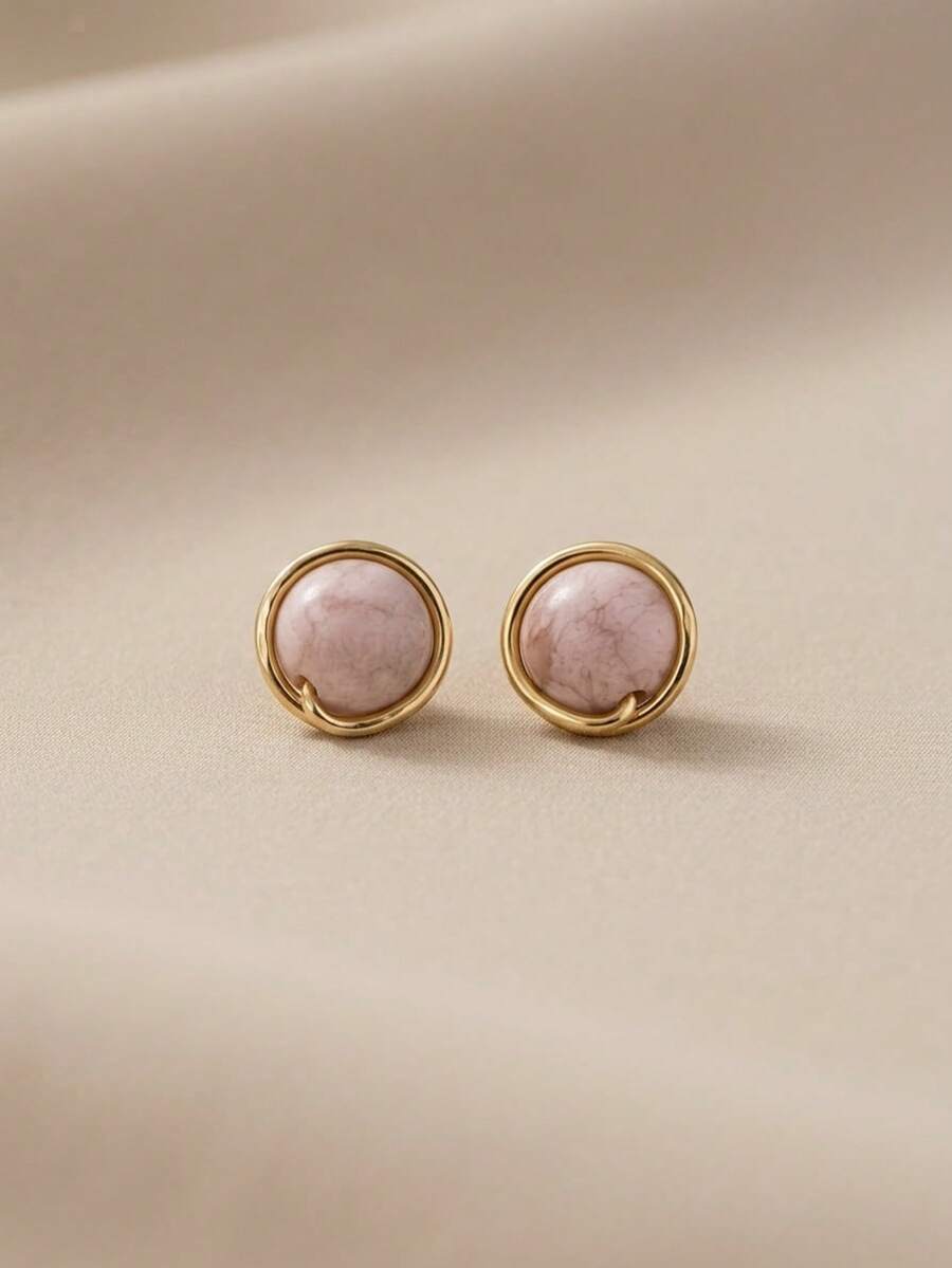 Women Stud Earrings - Pink - View 1