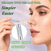 White Opal Horseshoe Nose Ring Tool Set-Septum Rings Piercing Stainless Steel Hypoallergenic Cartilage Daith Tragus Piercing Jewelry For Women Men - White Australian Horseshoe Ring Set - View 3
