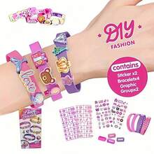 Girls Beaded Bracelet Toy/DIY Set/Baby Handmade Gift/Children Beading Accessories/Great Birthday Gift - Multicolor - View 9