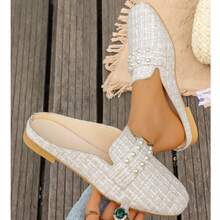 New Stylish Lightweight Slip-On Mule Slippers For Women, Summer Outdoor Wear - White - View 8
