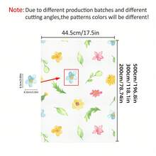1捲 44.5cm 馬卡龍色水彩花卉自黏牆貼，可移除壁紙，防水防油，可DIY裁剪，適用於女孩臥室、育兒室、兒童房、牆面翻新、家具翻新、幼兒園與學校牆面裝飾 - 花彩 - 查看 9