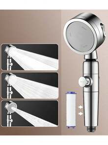 4-Mode Handheld Shower Head With Filter, High Pressure Rain Shower, Pause Switch, Water-Saving For Home, Hotel And Rental Bathroom - Shower Head - View 12