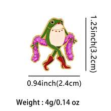 Cute Frog Enamel Brooch, Fashion Lapel Pin Badge, Backpack & Clothing Accessory, Animal Jewelry, Gift For Friends - Green - View 9