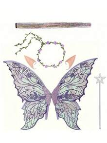 1 Set Gold Foil Butterfly Fairy Wings, Suitable For Various Holiday Bar Party Cosplay Props, Music Festivals - Multicolor - View 7