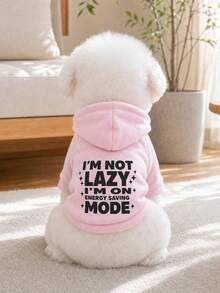PETCIRCLE 1件寵物衣服，狗/貓戶外/室內服飾，舒適運動衫系列適用於小型犬 & 幼犬，春季/秋季，印花圖案 + 素色運動衫 - 粉紅色 - 粉色 - 查看 7