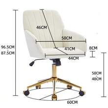 Height-Adjustable Swivel Office Chair For Home And Bedroom, Ergonomic Swivel Chair With Backrest, Suitable For Long Periods Of Sitting. - White - View 6