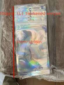 100/50/30/10pcs Cute Colorful Plastic Resealable Foil Bags, Holographic Bags, Reusable Jewelry Retail Bags, Suitable For Food Storage, Jewelry, Small Businesses, Gift Packaging, Christmas - Multicolor - View 20