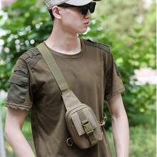 Chest Pack Mini Tactical Sling Backpack Premium Cell Phone Bag With Adjustable Strap Multifunctional Practical Tactical Bag - Army Green - View 7