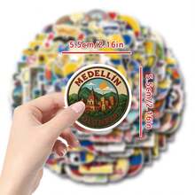 120PCS Colombia Stickers - Perfect For Decorating Your Phone, Water Bottles, Scrapbook, Phone, Journaling, Car, Laptop, Bumper, Skateboard, Luggage, For Holiday Decorations & More! A Set Of Brightly Colored And Aesthetically Graffiti DIY Stickers - Colombian Stickers - View 2