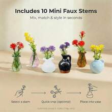 Mini Fridge Vase Magnets, 1/3/6/10pcs Cute Miniature Magnetic Glass Vases Fridge Accessories, Real Flower Pot Magnets, Fun Aesthetic Plant Pot Storage Cabinet Office Kitchen Decor, Small Magnetic Flower Bud - one-size - View 10