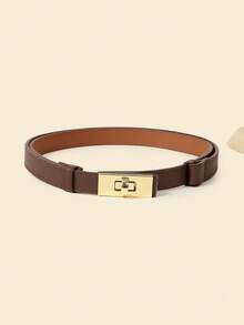 1 pièce Ceinture en cuir PU texturé croisé bohème, boucle dorée ajustable grande taille, convient pour jeans, tenues décontractées, vestes, jupes, usage quotidien - Verrouillage - Voir 16