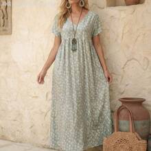 Fengyu Women's Clothing Store Vestido con estampado floral diminuto, cuello en V y bolsillo oculto - Multicolor - Ver 2