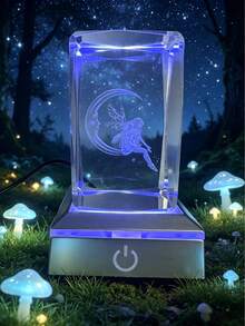 1pc 3D Engraved Moon Fairy Night Light Decor, Automatic Color Changing, Atmospheric, Suitable For Birthday, Valentine's Day Gift, Indoor Decoration, Commemorative Ornament - Automatic Color Change - View 4
