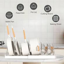 1pc Set Of Pot, Bowl, And Utensil Organizing Rack, Adjustable Baking Rack, Lid Rack, Expandable Kitchen Organizing Rack With Partition, Cabinet Storage For Pots, Pans, Lids, And Baking Utensils - 白色 - 查看 3