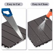 5 PCS Interlocking Deck Tiles, 12''X 12'' Plastic Patio Flooring Outdoor Waterproof Floor Deck Tiles For Balcony Porch Backyard Poolside - Multiple Styles - View 5