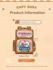 New Cute Student Backpack For Boys And Girls, Lightweight, Large Capacity, Casual Backpack For Teenagers, Multiple Colors - Capibara Backpack - View 3
