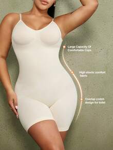 1 buah Bodysuit Pembentuk Tubuh Mikro Seksi Tanpa Punggung untuk Wanita Ukuran Plus, Musim Panas - Aprikot - View 7