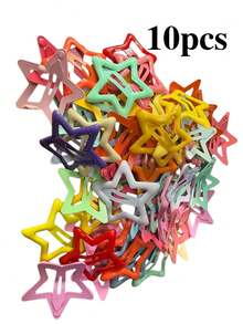 10 Randomly Colored Women's Hair Accessory Sets, Including Colorful Star Hair Clips, Headbands, And Clips - Multicolor - View 5