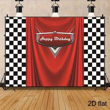 2D Flat Banner, 1pc Racing Theme Background Cloth, Suitable For Birthday Party, Racing Competition And Photography, Flat Track Background With Realistic Design - 19 - View 1