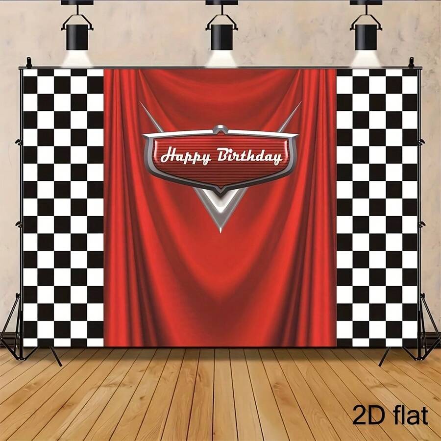 2D Flat Banner, 1pc Racing Theme Background Cloth, Suitable For Birthday Party, Racing Competition And Photography, Flat Track Background With Realistic Design - 19 - View 1