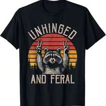 Camiseta Vintage de Mapache Desenfrenado y  para Chicas - Negro - Ver 1