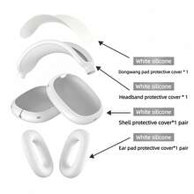 4-In-1 Soft Silicone Protective Cover Set Compatible With AirPods Max Headphones 2020/2024/2026 - Multi-color Silicone Four-piece Set - View 10
