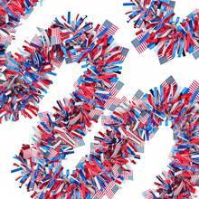USA Independence Day Red White Blue Party Garland July 4th Decoration Tinsel American National Day Decoration Star Garland 2M/Pc - Red, White and Blue Theme - View 14
