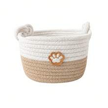 1pc Gentle Pet Supplies Storage Basket, Home Clutter Storage Basket. Equipped With Handle And Paw Print Sticker, Suitable For Storing Pet Treats And Toys, Organizing Bedroom, Living Room And Desktop Clutter, Perfect For Pet-Owning Families - Multicolor - View 14
