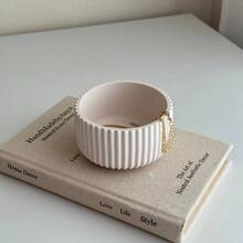 2pcs Moules en silicone à bol rond rayé, convenant pour les pots de succulentes, les pots à bougies et les créations en résine, moules en silicone pour béton blanc, plâtre et argile, convenant pour la décoration intérieure, les moules en silicone pour paysages miniatures - A+B - Voir 10