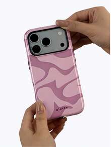 GIIPPA 1pc Asymmetrical Wave Pattern Design Phone 17 Pro Max Case, Suitable For Phone 16 Pro Max, 15 Pro Max, 14 Pro Max, Korean Stylish And Interesting Phone Case, Compatible With 11/12/13/14/15/16 Pro Max Plus, Elegant Design Suitable For Both Men And Women, Ideal Gift For Christmas, Valentine's Day, Easter, Wedding Season And Birthday For Girlfriend - Multicolor - View 4