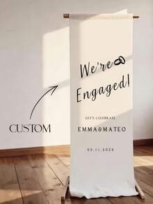 Banner Pernikahan dengan Nama dan Tanggal Pengantin yang Dapat Disesuaikan - Dekorasi Pesta Pernikahan, Acara Baby Shower, Bridal Shower, dan Sambutan Pernikahan yang Dapat Disesuaikan - Latar Belakang Tahan Kerut Cocok untuk Halaman Rumput, Taman, dan Aula Perjamuan - Mudah Digantung - MultiWarna - View 2