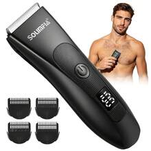 Hatteker 1 pieza Afeitadora eléctrica para hombres, cortadora de cabello multifuncional con pantalla LED, depiladora recargable por USB para uso doméstico y zona íntima - Ver 2