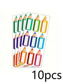 10pcs/1pc Colored Pencil Shaped Self-Adhesive Labels, Decorative Accents For Birthday Party, Wedding, Graduation Celebration, Theme Party, Anniversary And Vintage Events - One Size Fits All - View 8