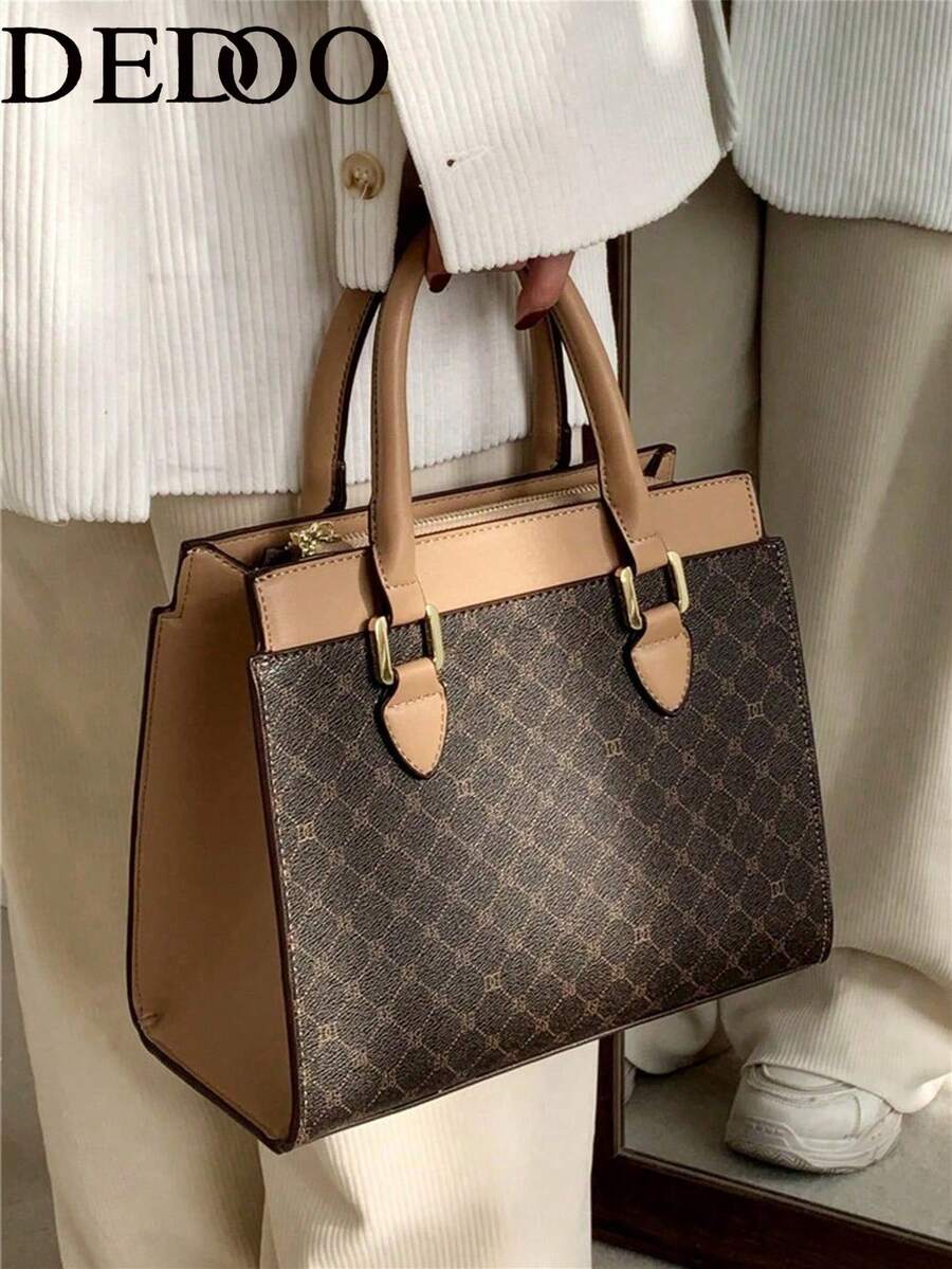 Women's New Retro Fashion Clown Middle-Aged Luxury European And American Large Capacity Crossbody Bag, Suitable For Travel, Shopping, Parties And Other Occasions