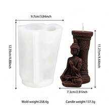 3D Buddha Statue Silicone Candle Mold, Meditation Buddha Figurine Resin Casting Mold, DIY Aromatherapy Candle Making Mould For Home Decor - Buddha - View 9