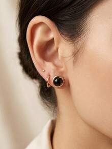 Women Stud Earrings - Coffee - View 2