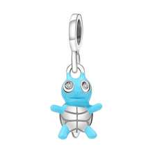 1 pezzo Ciondolo a tema Oceano Blu & Spazio, Perla in smalto placcata argento a forma di animale e stella, Adatto per braccialetti fai-da-te, collane e accessori per la creazione di gioielli - Blu - Visualizzare 31